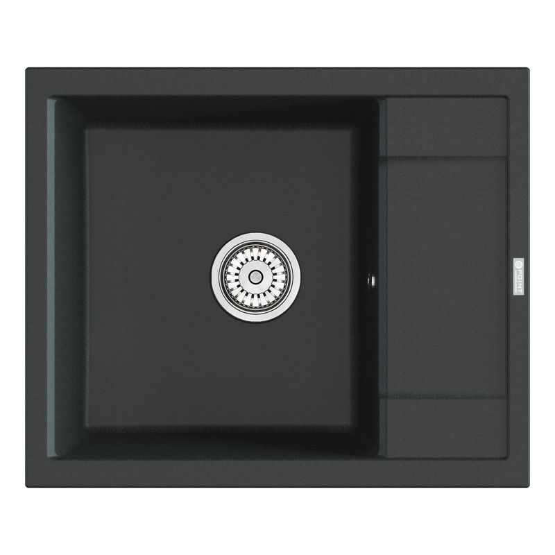 Кухонная мойка с крылом 60х50см черная Point Римо PN3010B