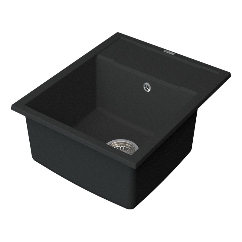 Кухонная мойка с крылом 60х50см черная Point Римо PN3010B