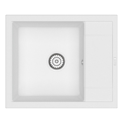 Кухонная мойка с крылом 60х50см белая Point Римо PN3010W