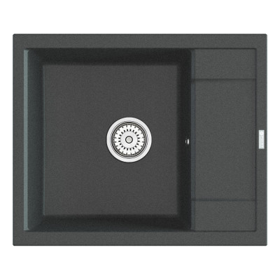 Кухонная мойка с крылом 60х50см графит Point Римо PN3010GR