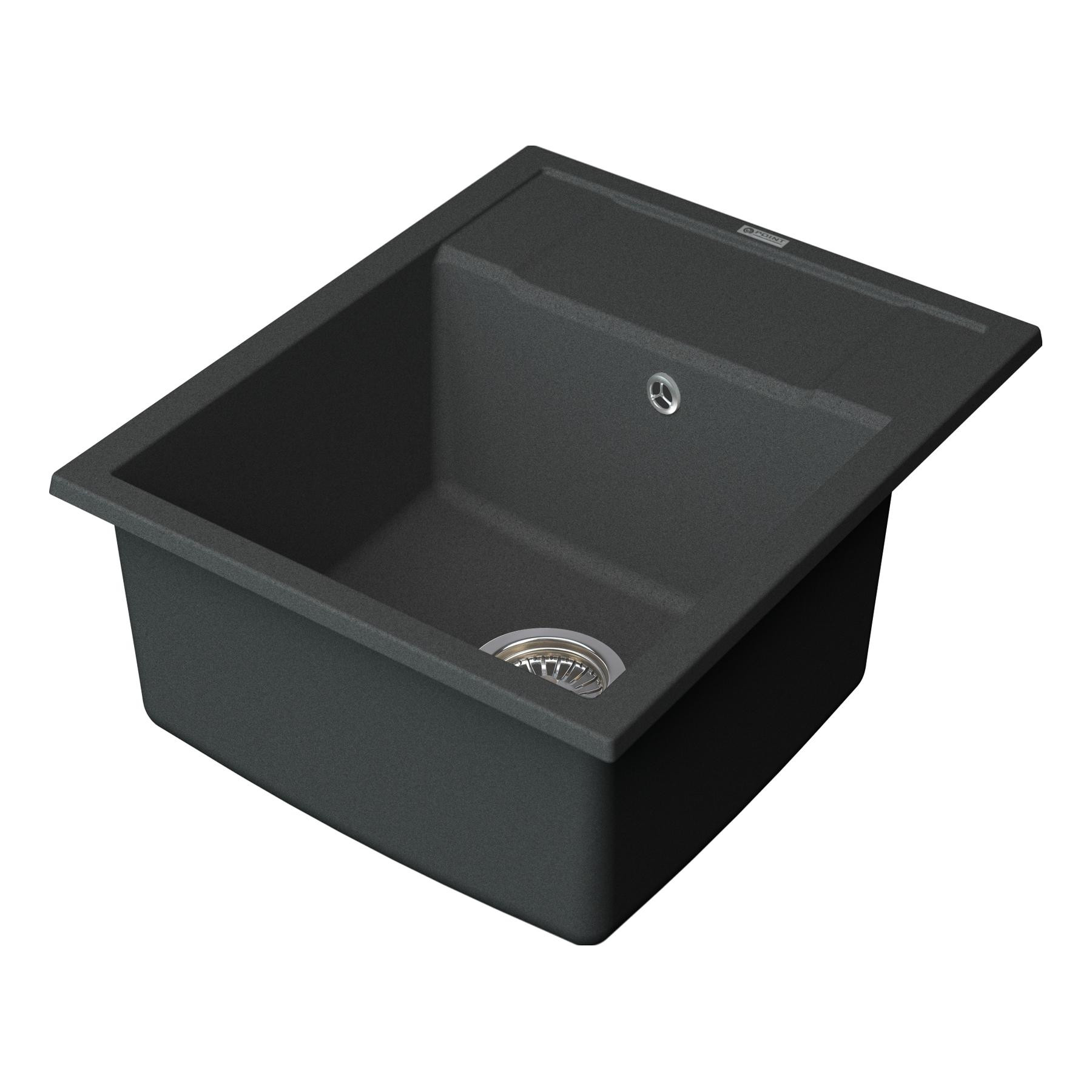 Кухонная мойка с крылом 60х50см графит Point Римо PN3010GR