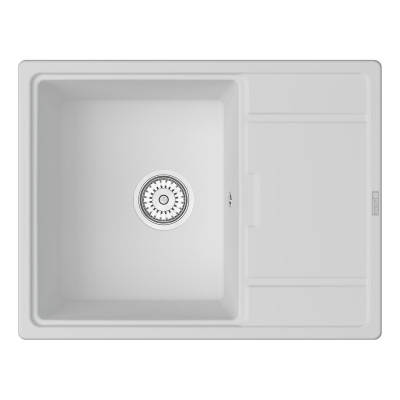 Кухонная мойка с крылом 65х50см белая Point Стил PN3009W