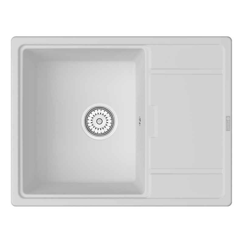 Кухонная мойка с крылом 65х50см белая Point Стил PN3009W