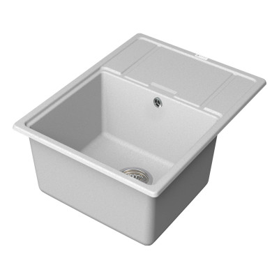 Кухонная мойка с крылом 65х50см белая Point Стил PN3009W