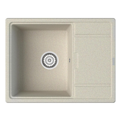 Кухонная мойка с крылом 65х50см бежевая Point Стил PN3009BG