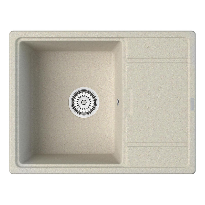 Кухонная мойка с крылом 65х50см бежевая Point Стил PN3009BG