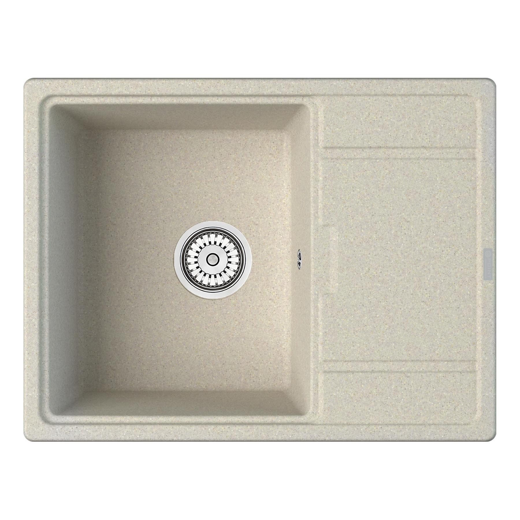 Кухонная мойка с крылом 65х50см бежевая Point Стил PN3009BG