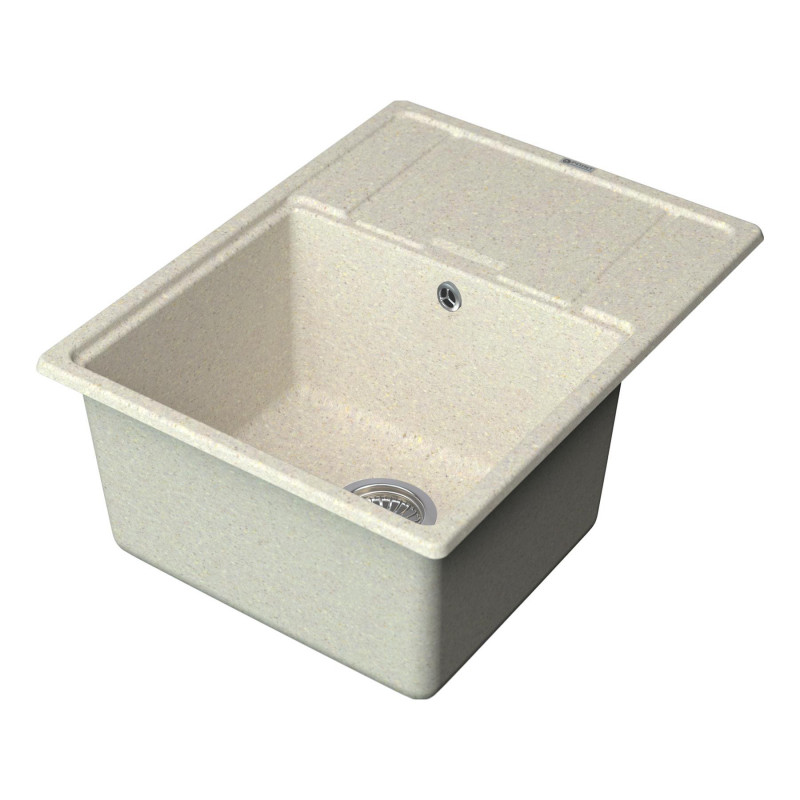 Кухонная мойка с крылом 65х50см бежевая Point Стил PN3009BG