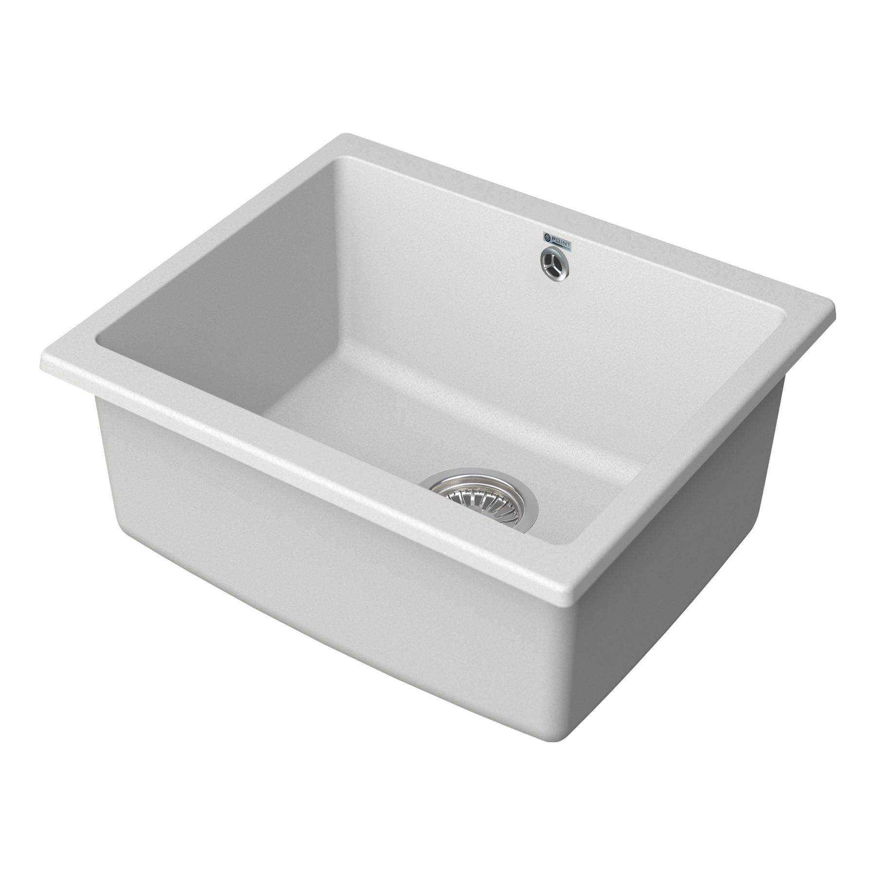 Кухонная мойка 55х46см белая Point Сидли PN3007W