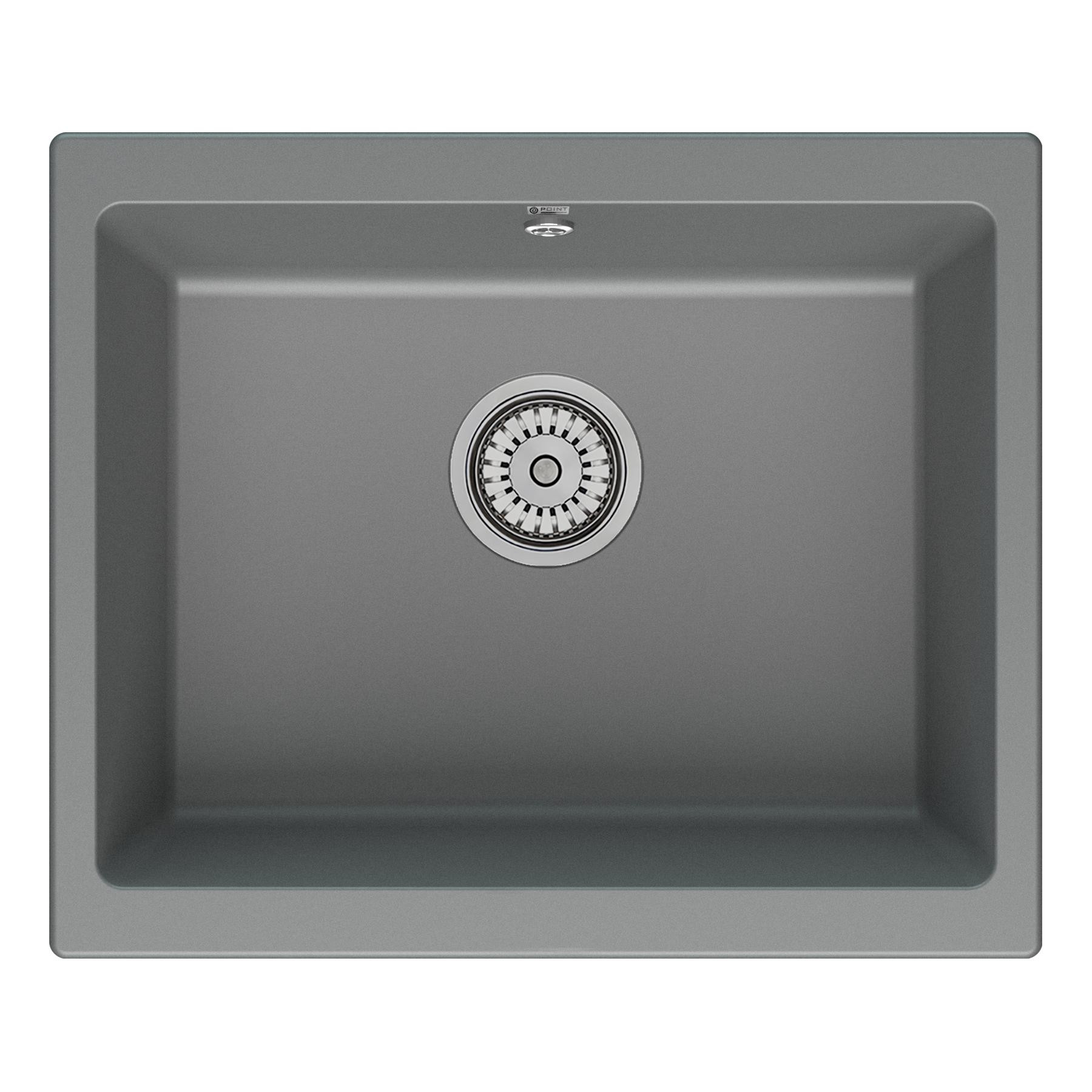 Кухонная мойка 55х46см серая Point Сидли PN3007AL