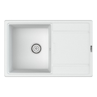 Кухонная мойка с крылом 78х50см белая Point Лаура PN3005W