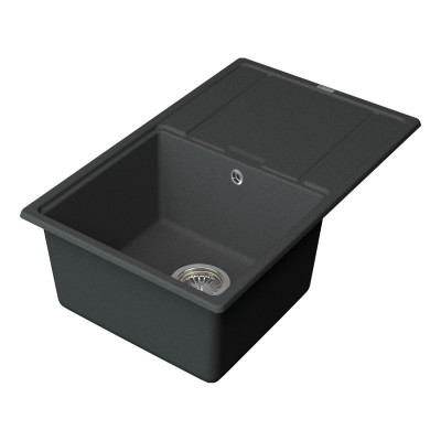 Кухонная мойка с крылом 78х50см графит Point Лаура PN3005GR
