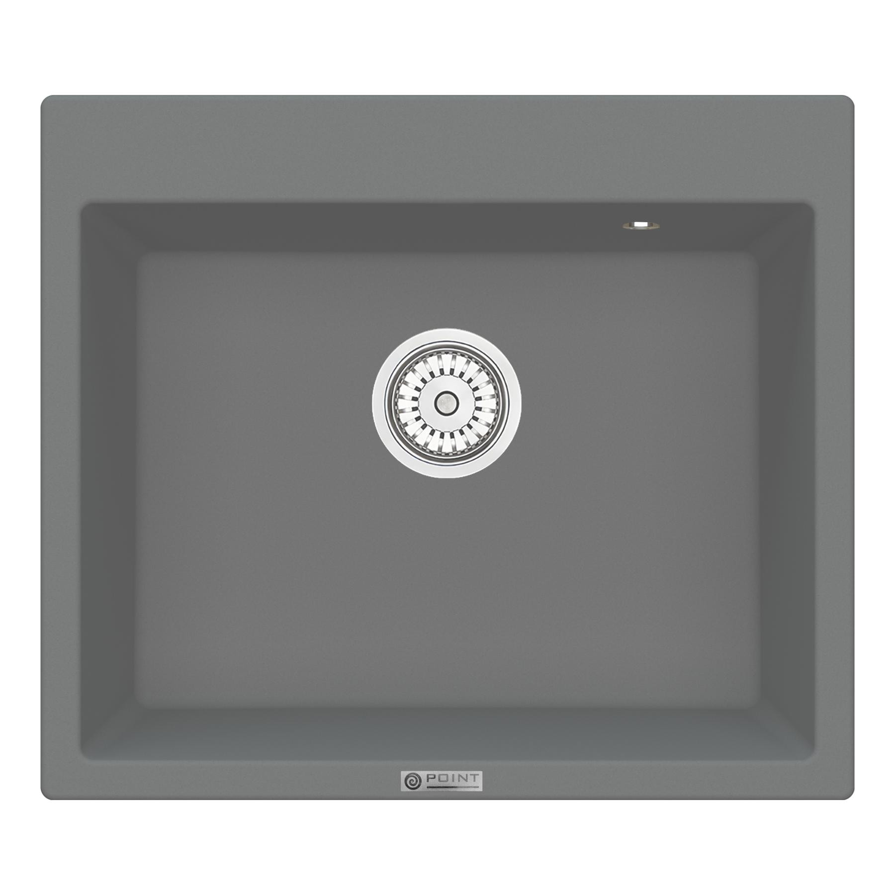 Кухонная мойка 60х52см серая Point Бинга PN3003AL
