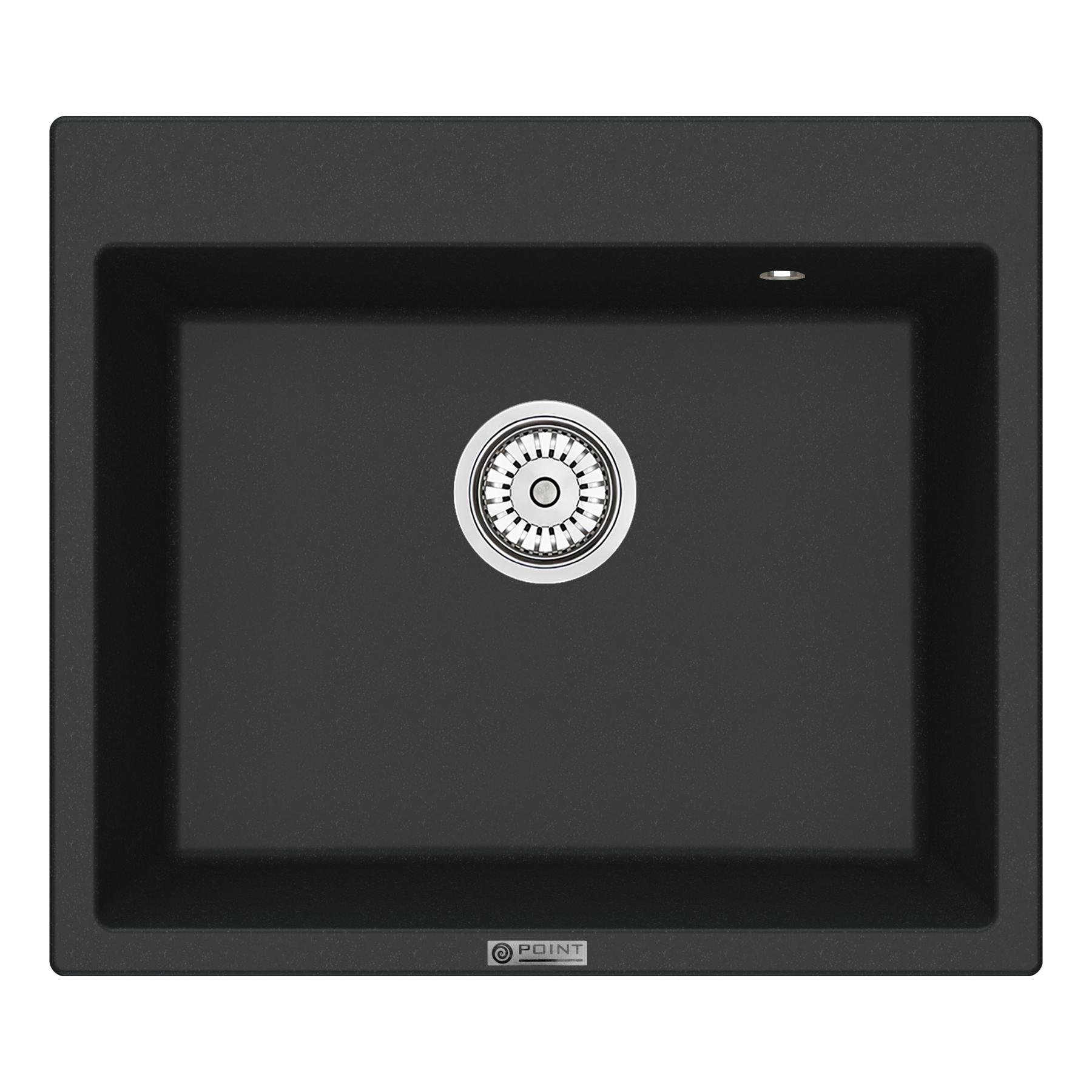 Кухонная мойка 60х52см черная Point Бинга PN3003B