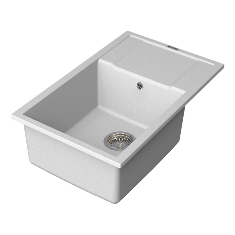 Кухонная мойка с крылом 78х50см белая Point Велета PN3002W