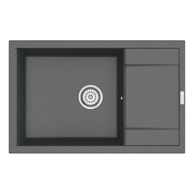 Кухонная мойка с крылом 78х50см графит Point Велета PN3002GR