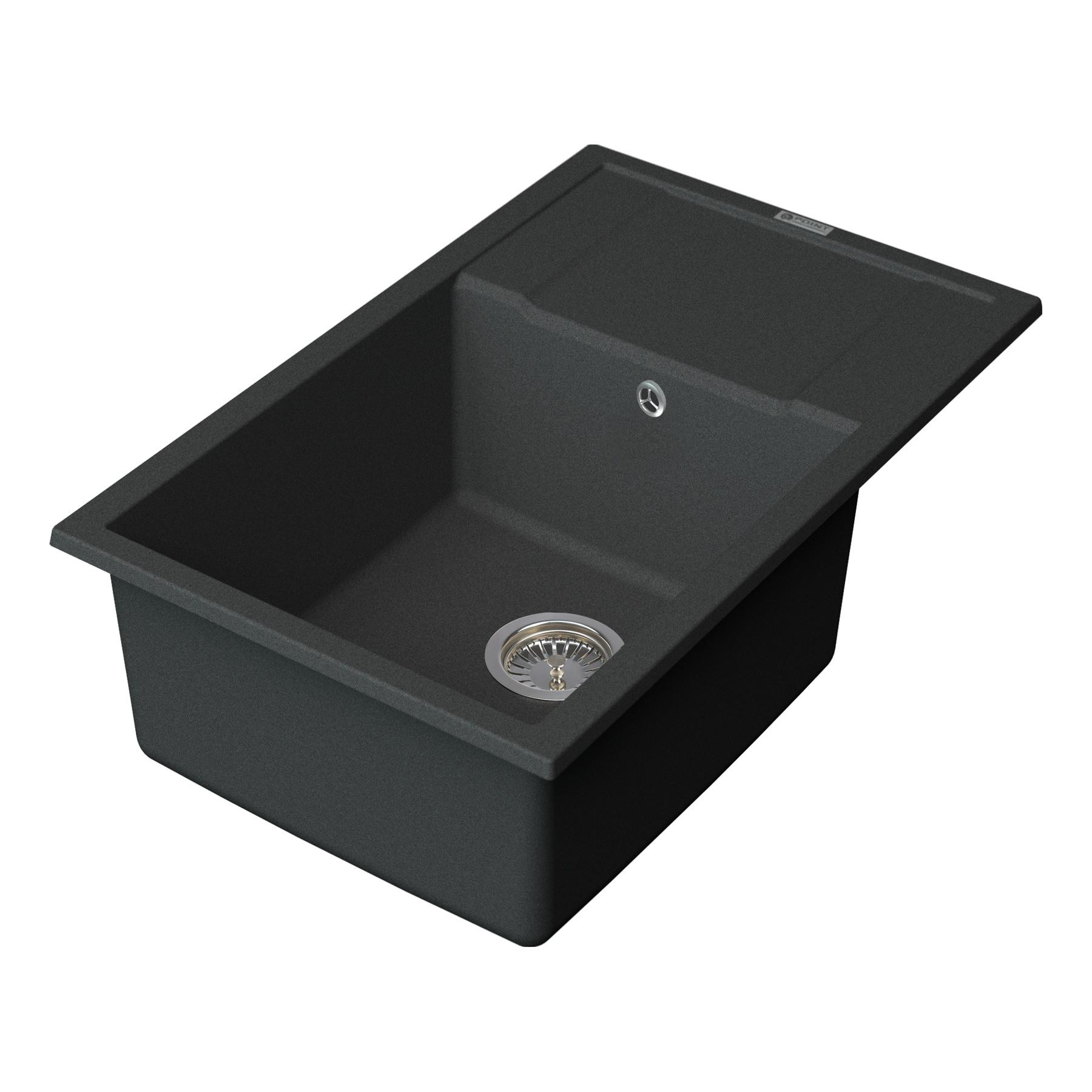 Кухонная мойка с крылом 78х50см графит Point Велета PN3002GR
