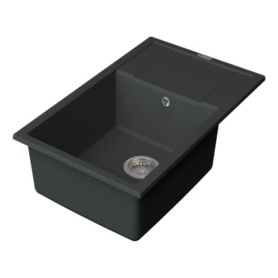 Кухонная мойка с крылом 78х50см черная Point Велета PN3002B