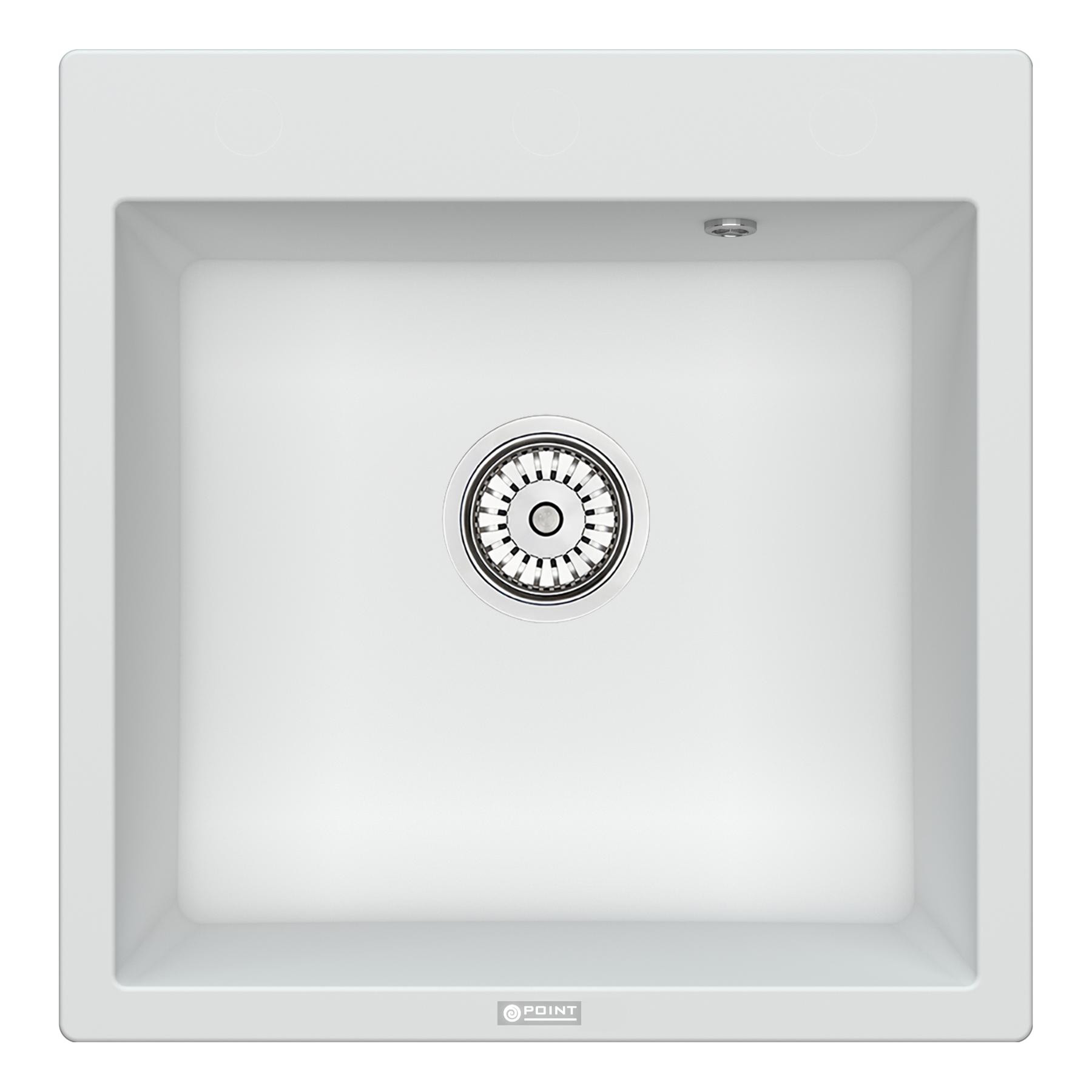 Кухонная мойка 51х52см белая Point Арбель PN3001W