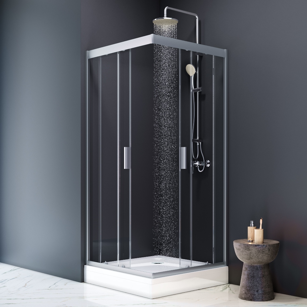 Душевой поддон акриловый 90x90 Am.pm Gem W90T-403-090W белый с сифоном, экраном и каркасом