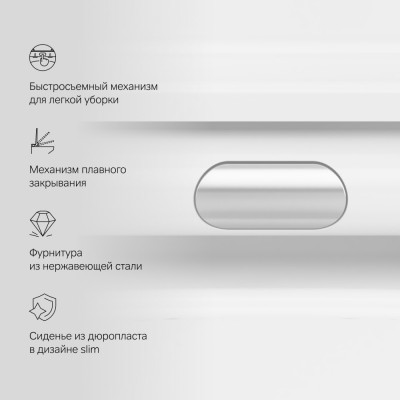 Унитаз подвесной 540x375мм FlashClean с сиденьем микролифт AM.PM FUNC белый C8F1701SC