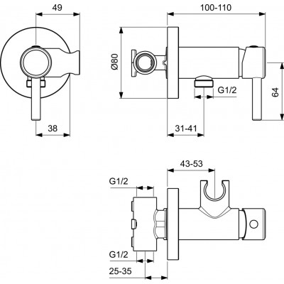 Комплект Гигиенического душа со смесителем Ideal Standard BD130AA IDEALSPRAY, хром