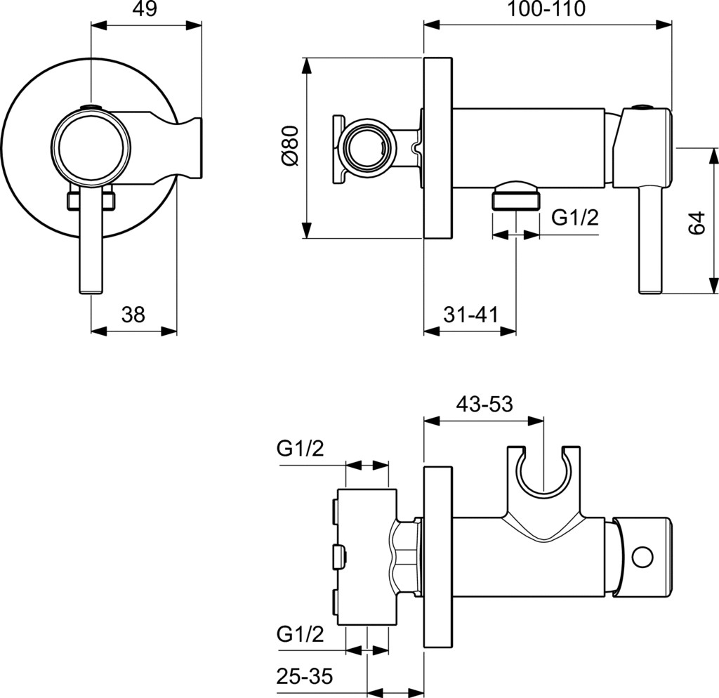 Комплект Гигиенического душа со смесителем Ideal Standard BD130AA IDEALSPRAY, хром