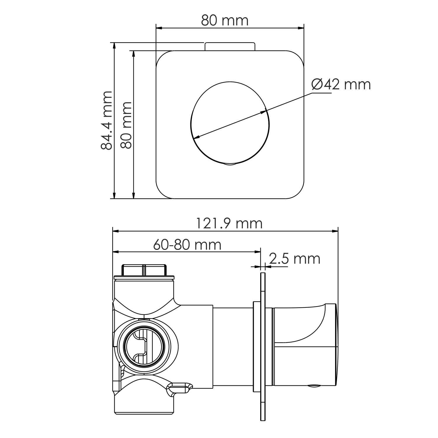Переключатель потока на 2 выхода WasserKRAFT Weida 3100 A268