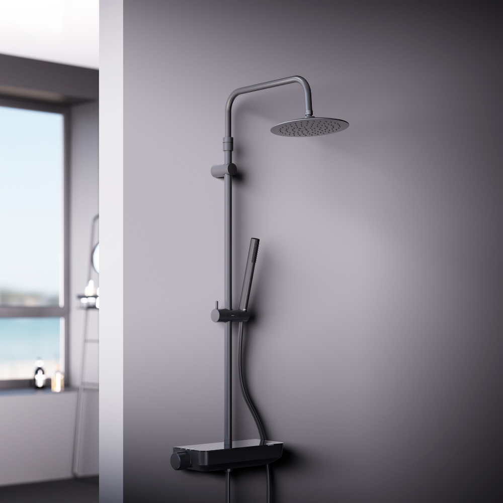 Душевая система с термостатом черная Damixa Scandinavian Pure 936750300