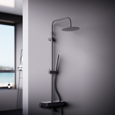Душевая система с термостатом черная Damixa Scandinavian Pure 936730300