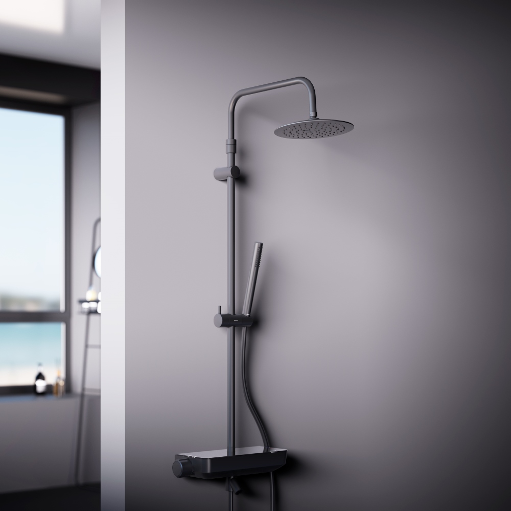 Душевая система с термостатом черная Damixa Scandinavian Pure 936730300