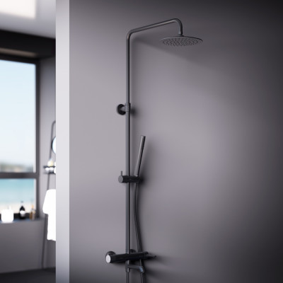 Душевая система с термостатом черная Damixa Scandinavian Pure 936740300