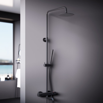 Душевая система с термостатом черная Damixa Scandinavian Pure 936810300
