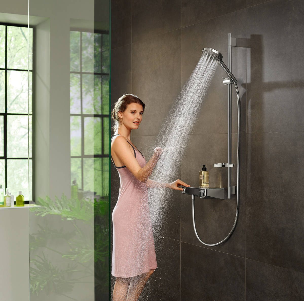 Душевой набор Hansgrohe Raindance Select S 120 3jet PowderRain со штангой 90 см