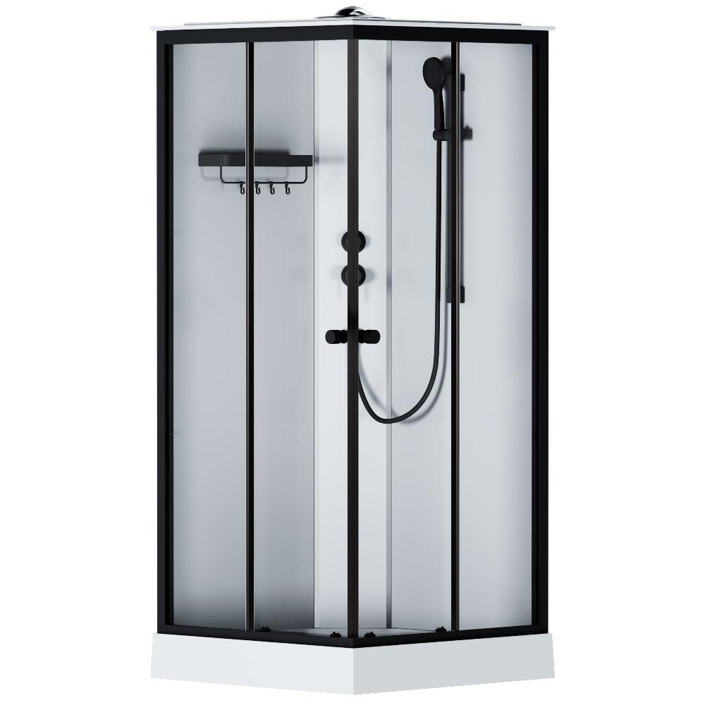 Душевая кабина черная 90x90см без гидромассажа Am.pm X-Joy W94C-403-090BT