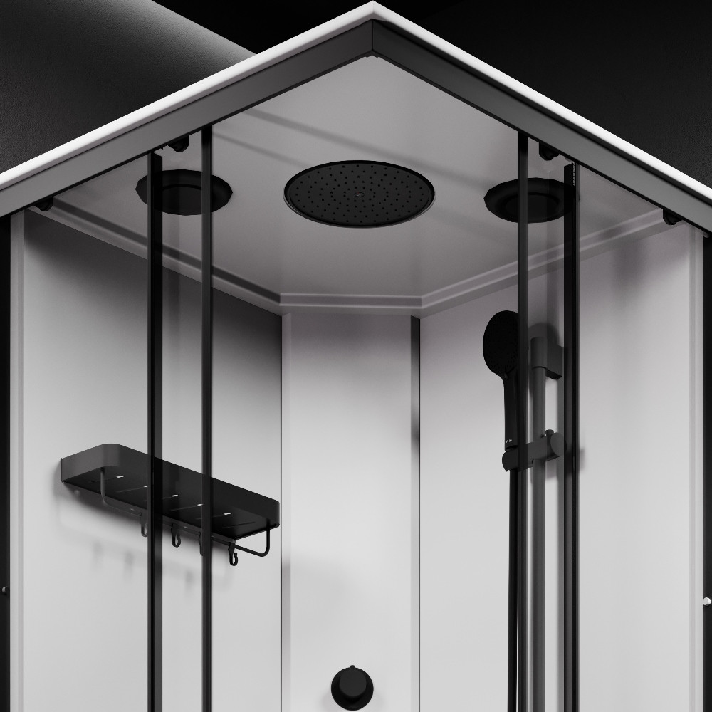 Душевая кабина черная 90x90см без гидромассажа Am.pm X-Joy W94C-403-090BT