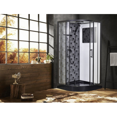 Душевая кабина черная 100x100см без гидромассажа Esbano ESKBB100CR