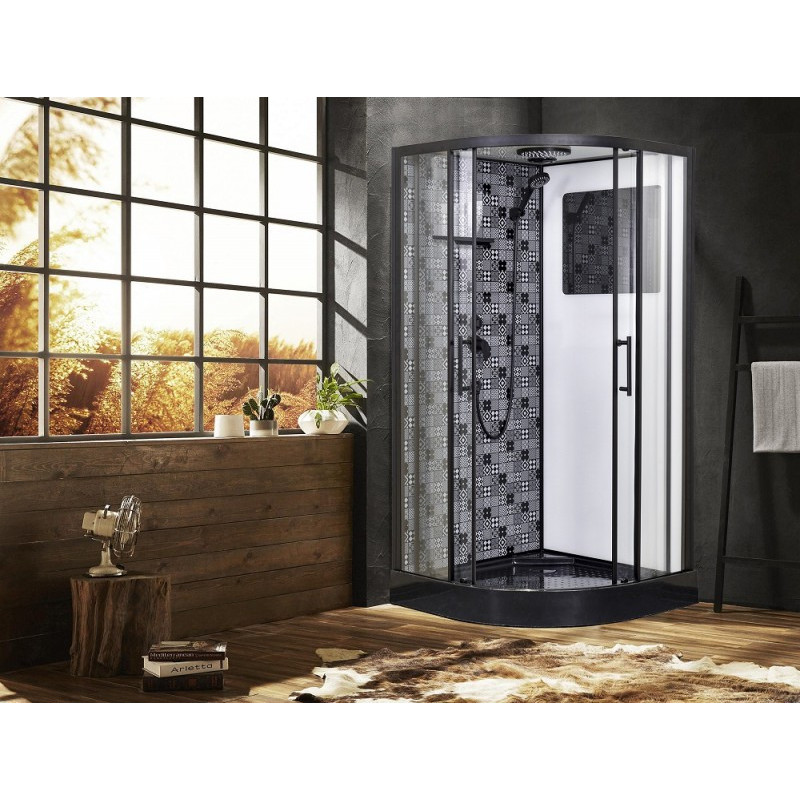 Душевая кабина черная 100x100см без гидромассажа Esbano ESKBB100CR