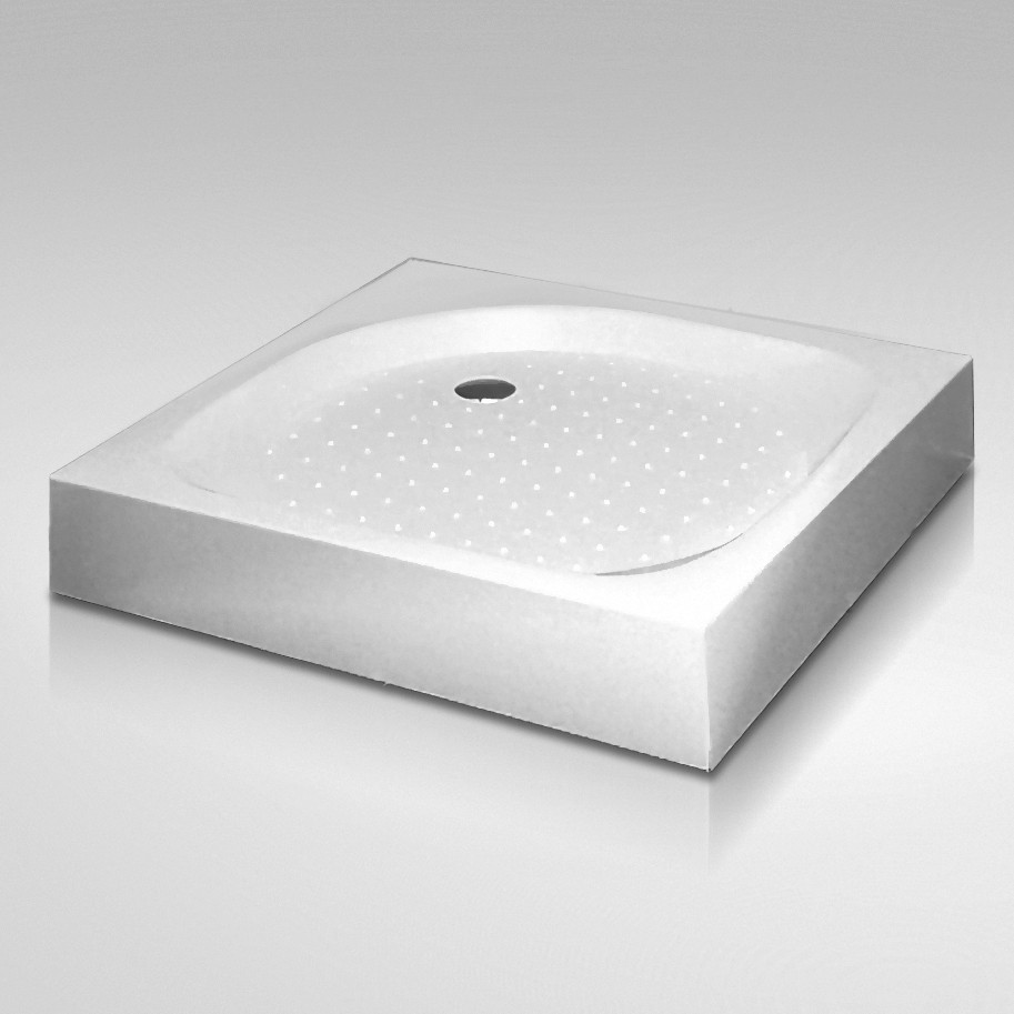 Душевой поддон квадратный RGW LUX/TN 800x800x160 с литым экраном и ножками