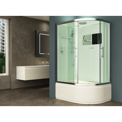 Душевая кабина хром 120x90см левая без гидромассажа Esbano ESKB129CRBL