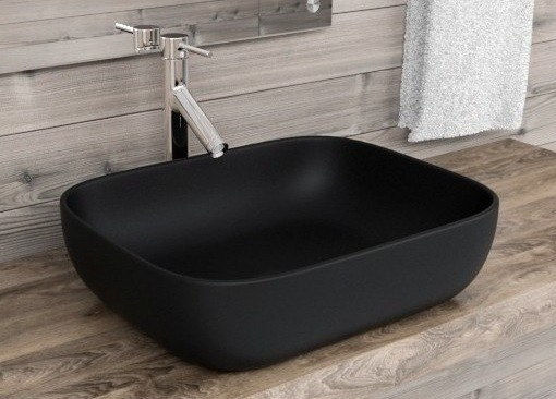 Раковина накладная черная 45x32см Esbano ESRNMARTSMB