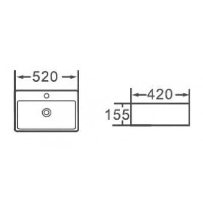 Раковина накладная белая 52x42см Esbano ESRNCIRC52W
