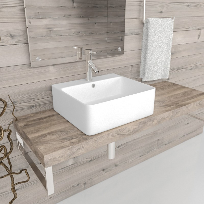 Раковина накладная белая 46x42см Esbano ESRNCIRC46W
