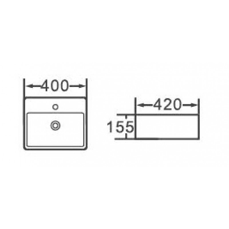 Раковина накладная черная 40x42см Esbano ESRNCIRC40MB