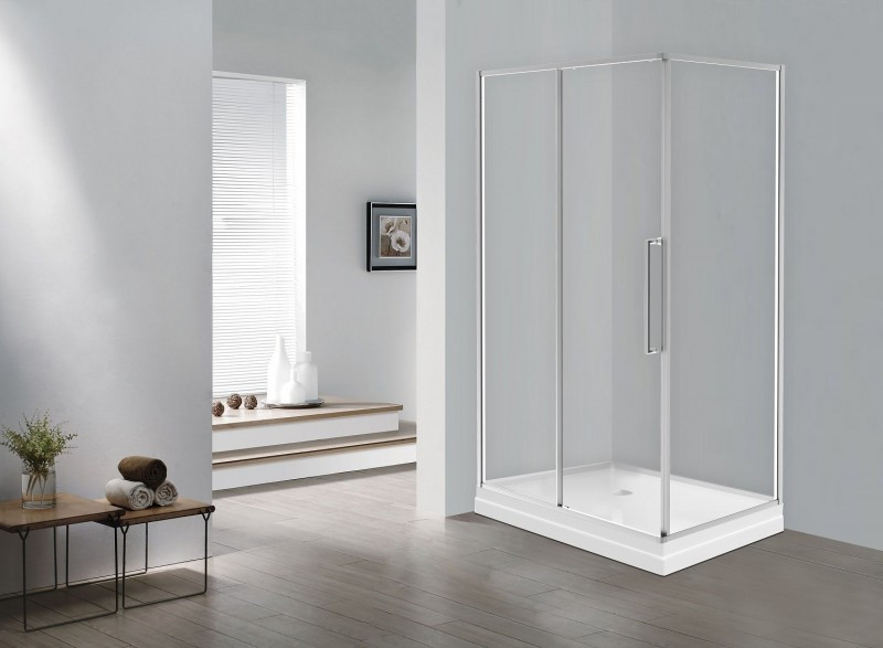 Душевой уголок без поддона хром 120x80см Esbano ESOGS128PSC