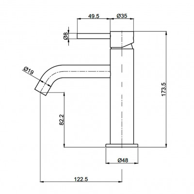 Смеситель для раковины хром AQUAme Prato AQM6210CR