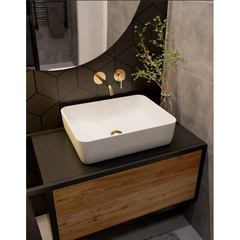 Смеситель для раковины встраиваемый золото AQUAme Siena AQM6215GG