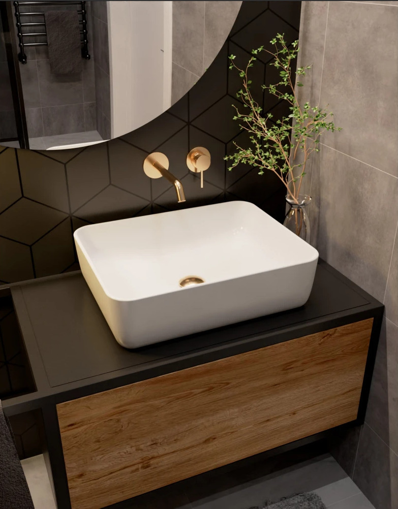 Смеситель для раковины встраиваемый золото AQUAme Siena AQM6215GG