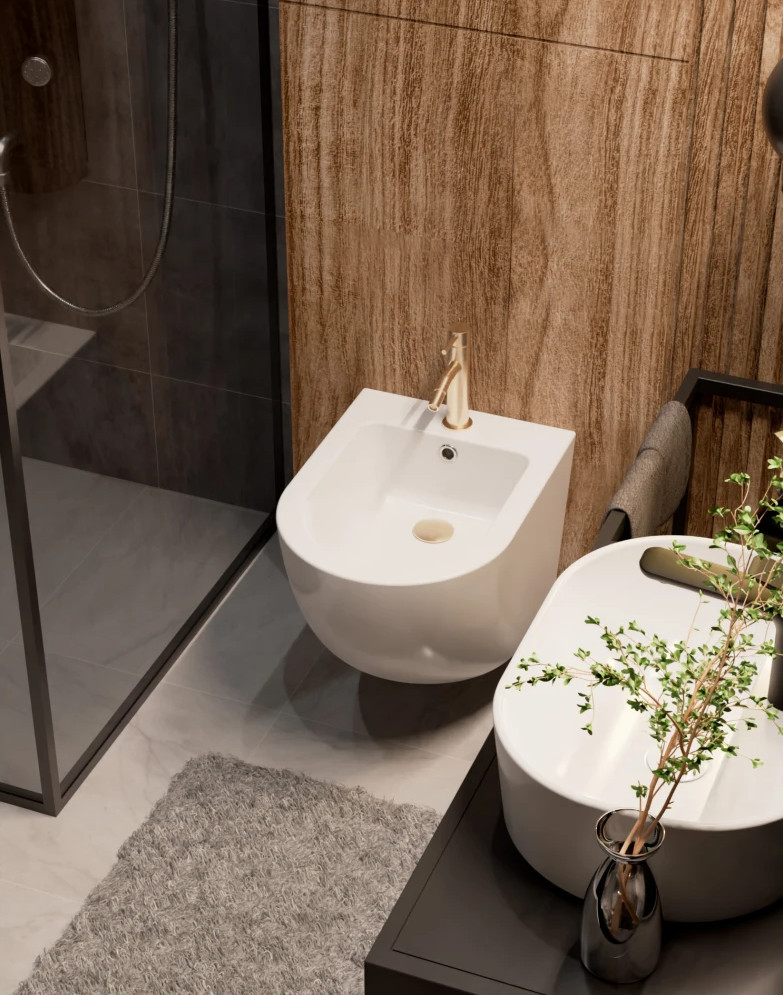 Смеситель для биде золото матовое AQUAme Siena AQM6216BG