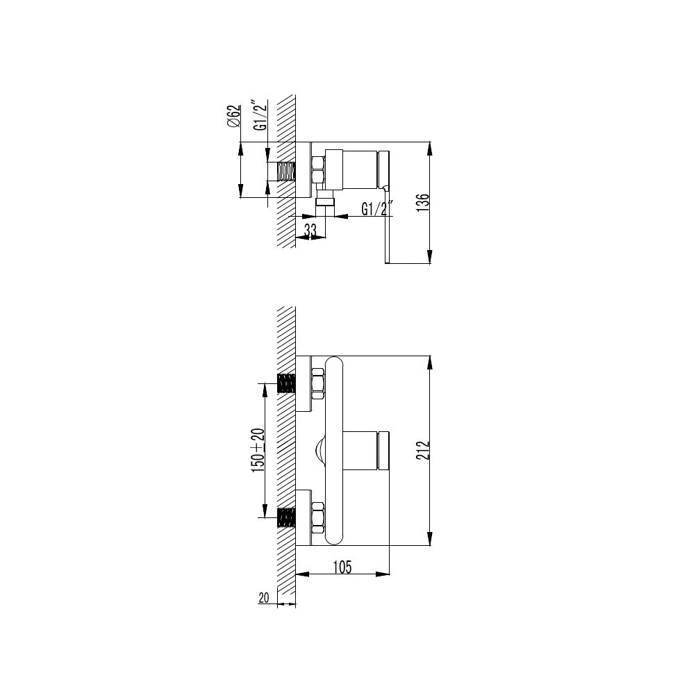 Смеситель для душа с гарнитуром металл AQUAme Asti AQM6413GM